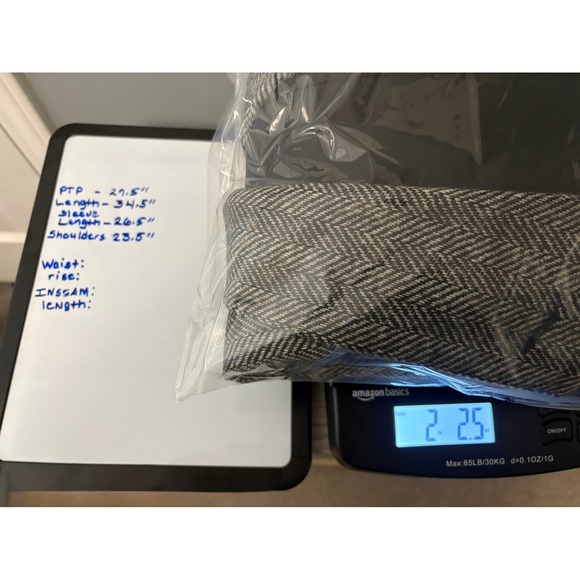 Men's Blazer Herringbone Wool Lined Business Casual Sport Coat Jacket 52L Preppy - Picture 6 of 6